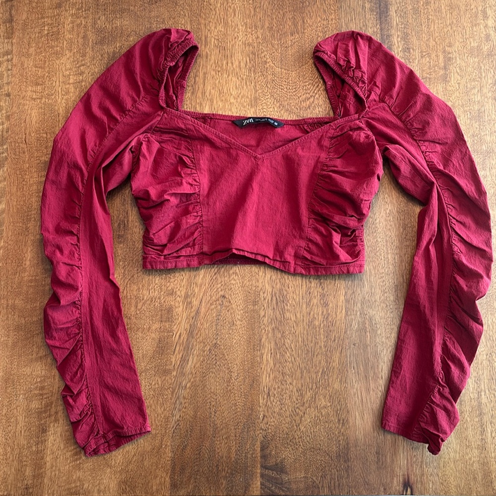 Burgundy wine red crop top